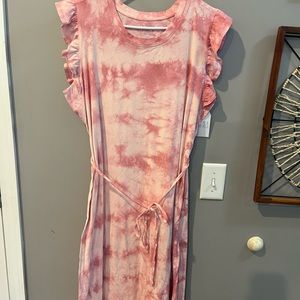 Pink tie dye dress NWT Size 12/14
